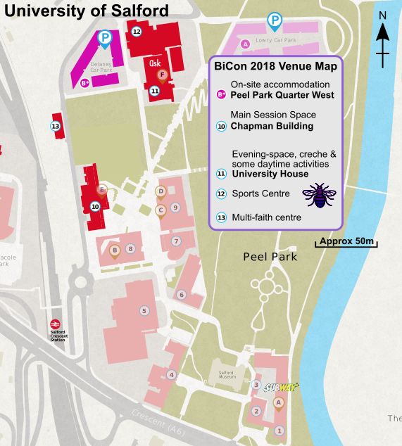 Salford University Campus Map Venue – Bicon 2018